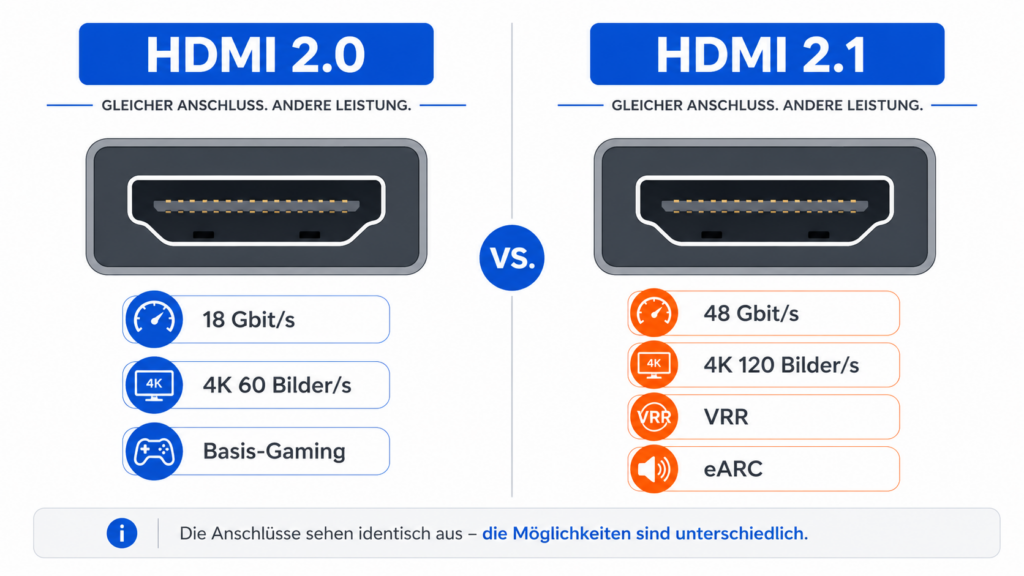 HDMI 2.0 vs. 2.1 im Vergleich – Bandbreite, Auflösung und Bildrate der beiden Standards gegenübergestellt