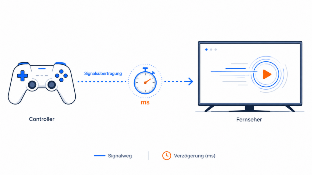Input Lag erklärt – Verzögerung in Millisekunden zwischen Controller-Eingabe und Bild auf dem Fernseher